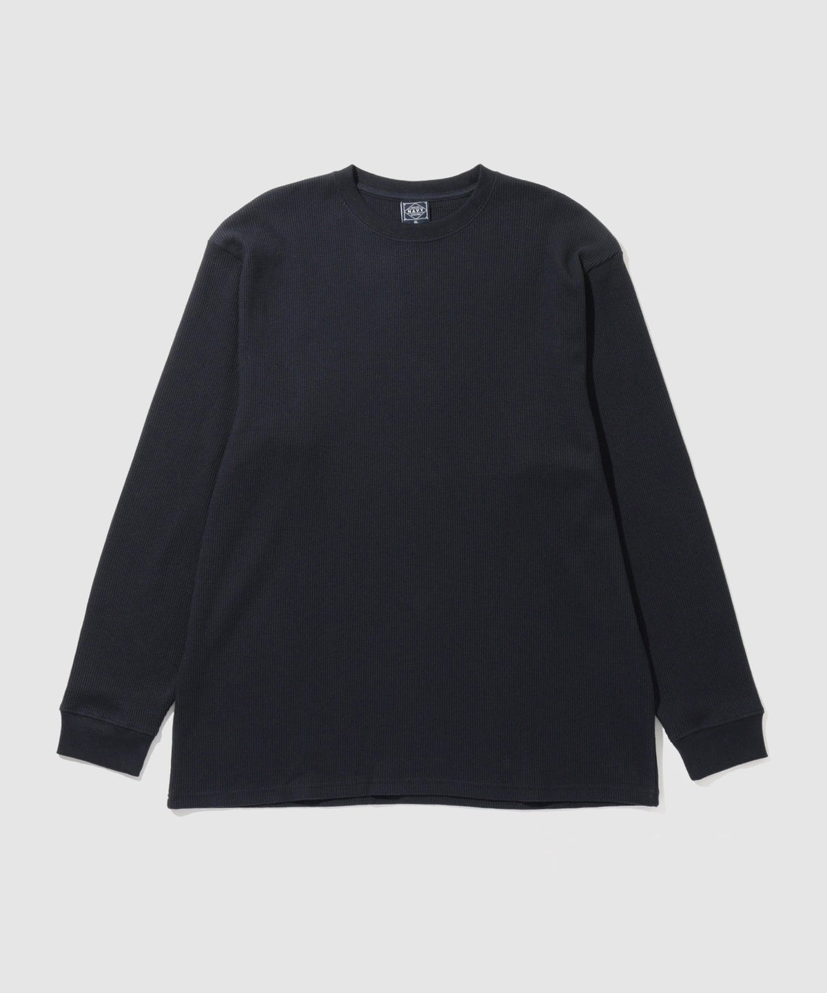 NAVY BCIコットン リラックスフィット ワッフル長袖Tシャツ メンズ