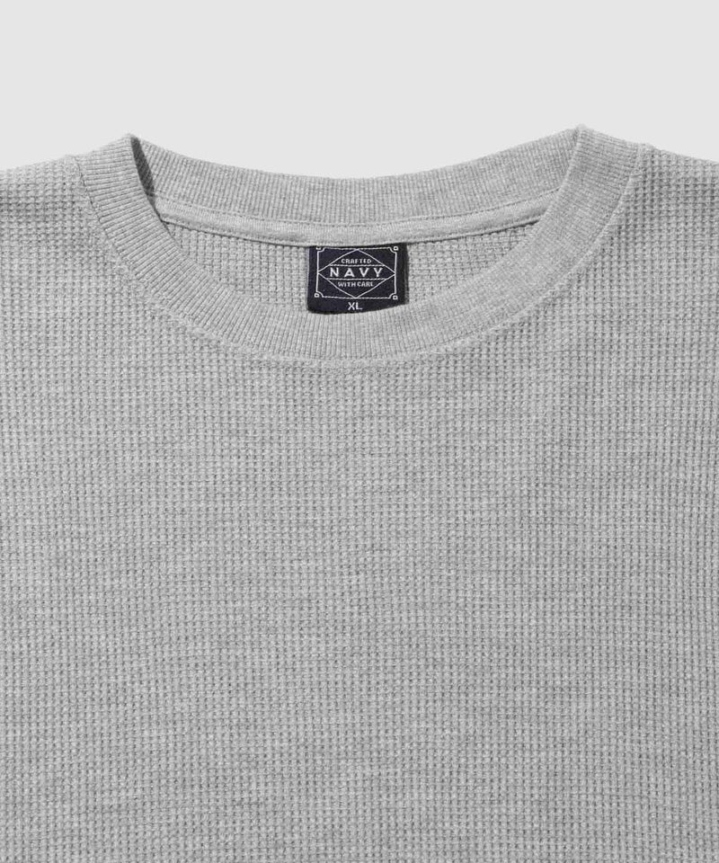 NAVY BCIコットン リラックスフィット ワッフル長袖Tシャツ メンズ商品画像-7