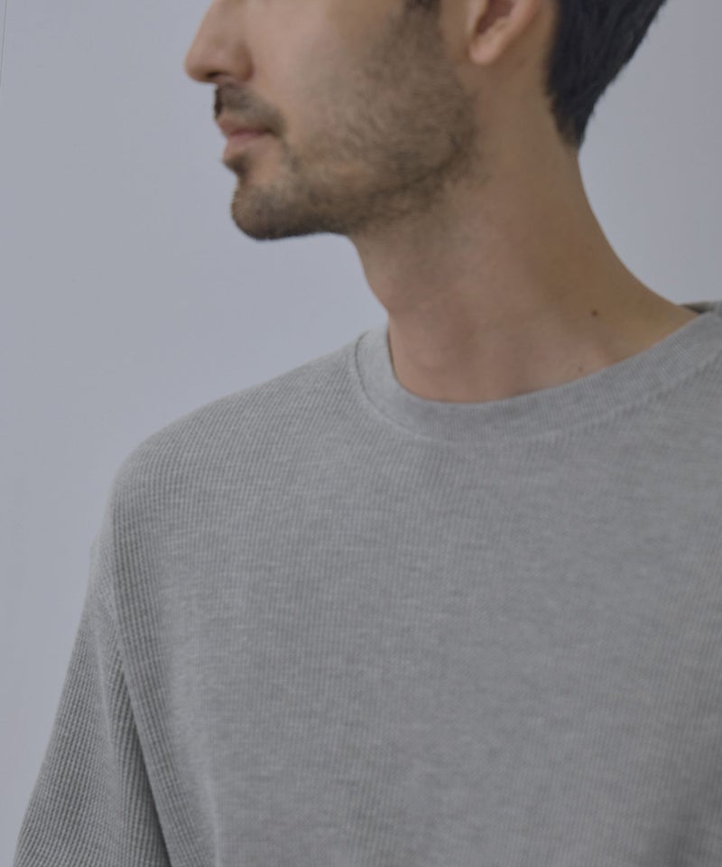 NAVY BCIコットン リラックスフィット ワッフル長袖Tシャツ メンズ商品画像-9