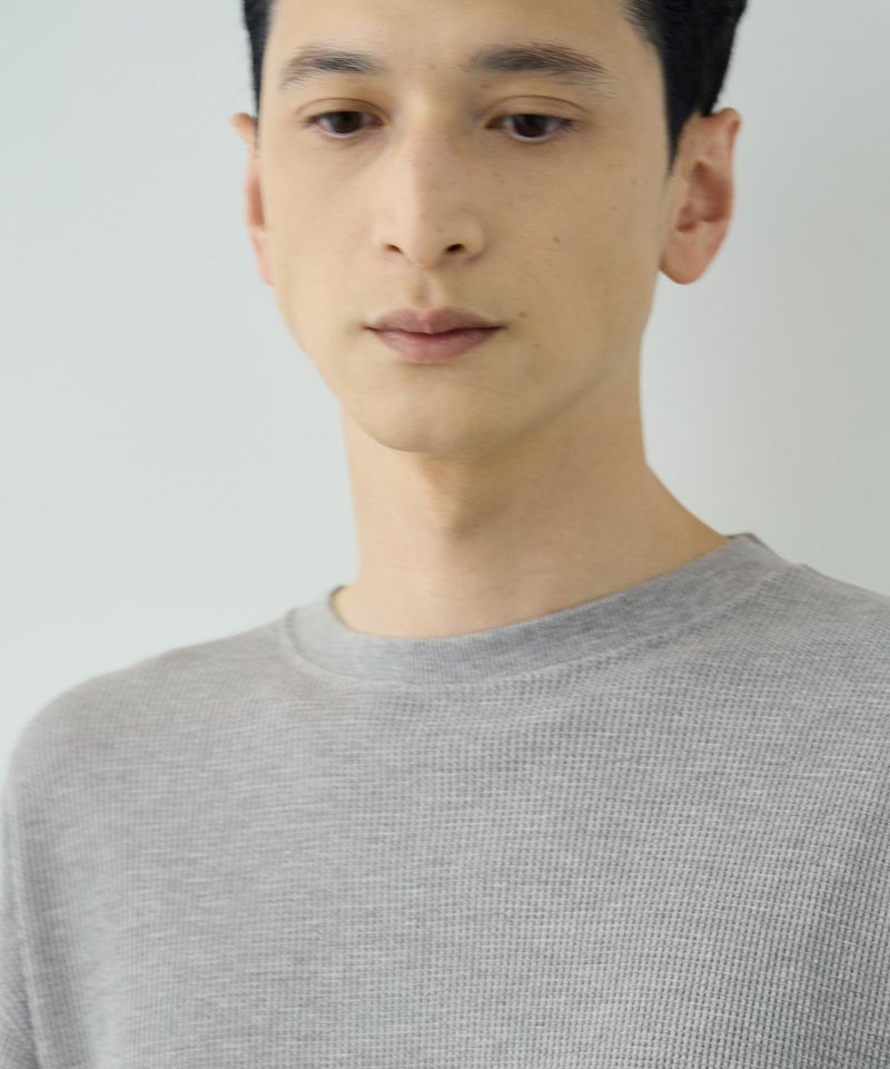 NAVY BCIコットン リラックスフィット ワッフル長袖Tシャツ メンズ商品画像-10