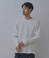NAVY BCIコットン リラックスフィット ワッフル長袖Tシャツ メンズ商品サムネイル-12