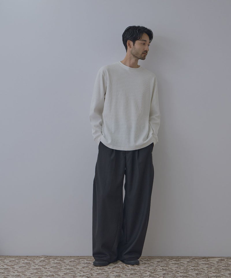 NAVY BCIコットン リラックスフィット ワッフル長袖Tシャツ メンズ商品画像-13
