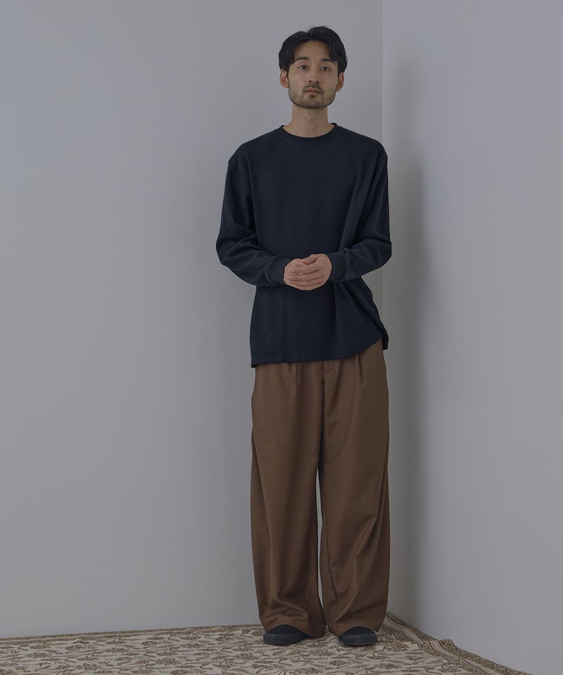 NAVY BCIコットン リラックスフィット ワッフル長袖Tシャツ メンズ商品画像-23