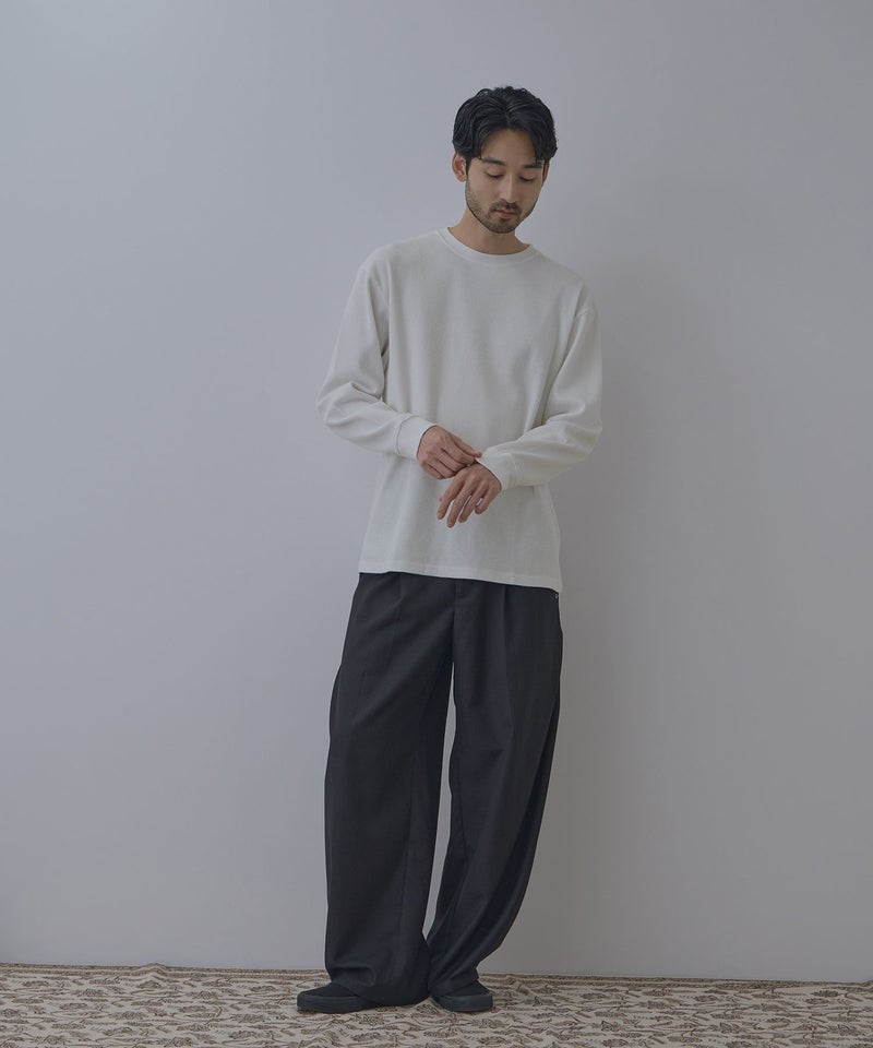 NAVY BCIコットン リラックスフィット ワッフル長袖Tシャツ メンズ商品画像-23