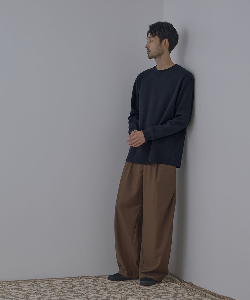 NAVY  BCIコットン リラックスフィット ワッフル長袖Tシャツ メンズ商品画像-24