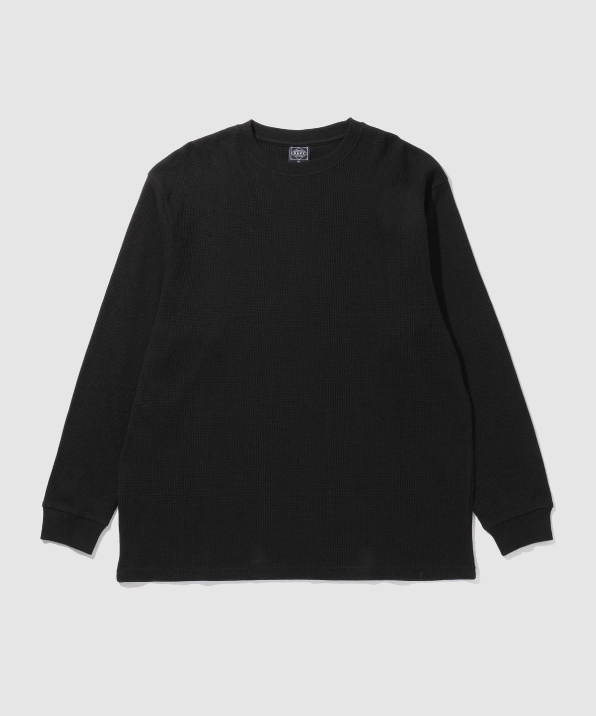 NAVY BCIコットン リラックスフィット ワッフル長袖Tシャツ メンズ