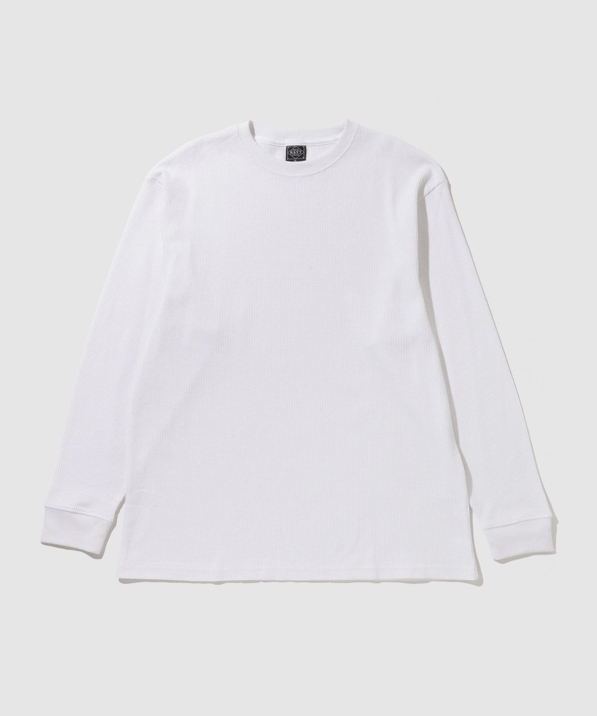 NAVY BCIコットン リラックスフィット ワッフル長袖Tシャツ メンズ