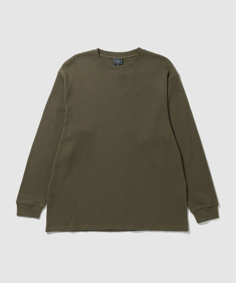 NAVY BCIコットン リラックスフィット ワッフル長袖Tシャツ メンズ商品画像-36