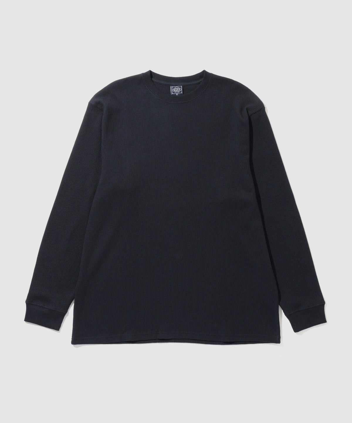 NAVY BCIコットン リラックスフィット ワッフル長袖Tシャツ メンズ