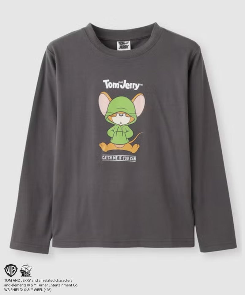 [値下げ]Tom and Jerry キャラクタープリント長袖Tシャツ キッズ メール便 対応商品商品画像-1
