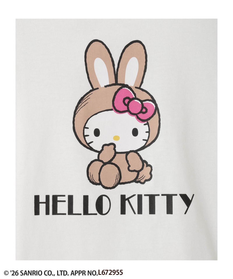 サンリオキャラクターズ 着ぐるみハローキティ プリント長袖Tシャツ キッズ メール便 対応商品商品画像-6