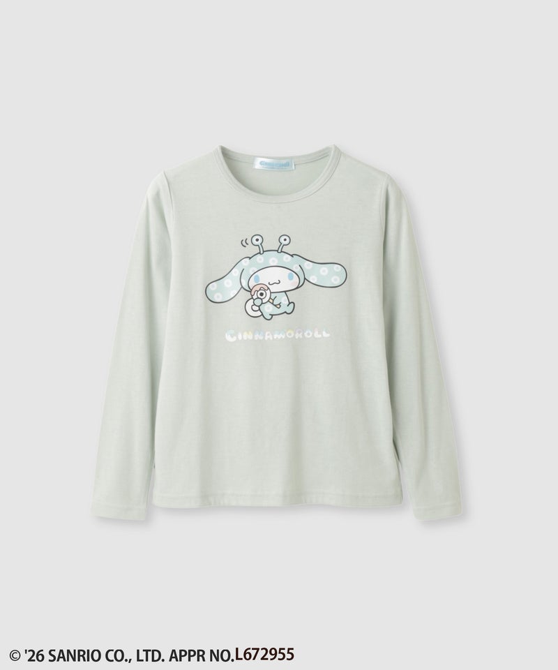 サンリオキャラクターズ 着ぐるみシナモロール プリント長袖Tシャツ キッズ メール便 対応商品商品画像-1