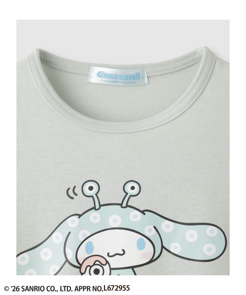 サンリオキャラクターズ 着ぐるみシナモロール プリント長袖Tシャツ キッズ メール便 対応商品商品画像-3