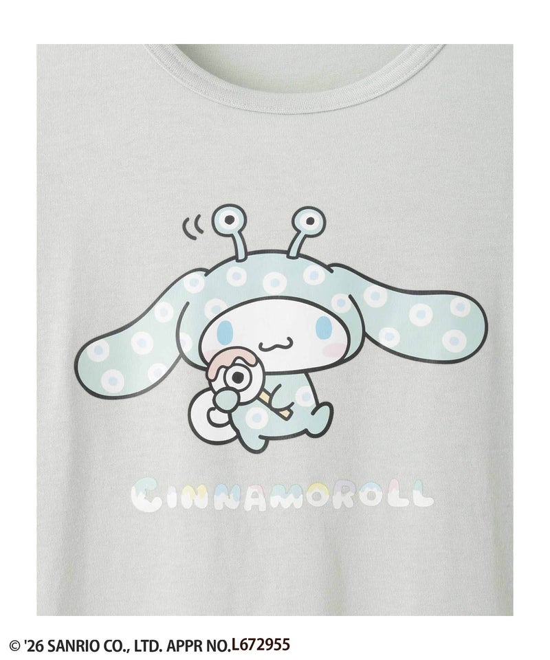 サンリオキャラクターズ 着ぐるみシナモロール プリント長袖Tシャツ キッズ メール便 対応商品商品画像-6