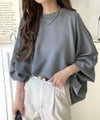 Classical Elf 《JaVaジャバ コラボ》上品な抜け感と艶感◎ドルマンダンボール素材ビッグトレーナー(長袖)商品サムネイル-4