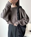 Classical Elf 《JaVaジャバ コラボ》上品な抜け感と艶感◎ドルマンダンボール素材ビッグトレーナー(長袖)商品サムネイル-19