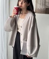 Classical Elf たっぽり袖×ゴールドボタンの欲張りカーデ。ランタンスリーブ金釦Vネックカーディガン商品サムネイル-1