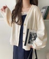 Classical Elf たっぽり袖×ゴールドボタンの欲張りカーデ。ランタンスリーブ金釦Vネックカーディガン商品サムネイル-10