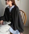 Classical Elf たっぽり袖×ゴールドボタンの欲張りカーデ。ランタンスリーブ金釦Vネックカーディガン商品サムネイル-16
