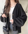 Classical Elf たっぽり袖×ゴールドボタンの欲張りカーデ。ランタンスリーブ金釦Vネックカーディガン商品サムネイル-24