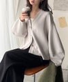 Classical Elf たっぽり袖×ゴールドボタンの欲張りカーデ。ランタンスリーブ金釦Vネックカーディガン商品サムネイル-32