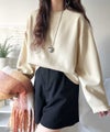 Classical Elf ゆったりなのに上品でキチンと見え。ミラノリブ袖先ゴールドボタンプルオーバー商品サムネイル-12