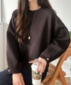 Classical Elf ゆったりなのに上品でキチンと見え。ミラノリブ袖先ゴールドボタンプルオーバー商品サムネイル-25