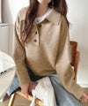 Classical Elf ふんわり&もっちりな肌ざわり。襟付きラグランスリーブニットプルオーバー(長袖)商品サムネイル-21