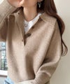 Classical Elf ふんわり＆もっちりな肌ざわり。襟付きラグランスリーブニットプルオーバー（長袖）商品サムネイル-22