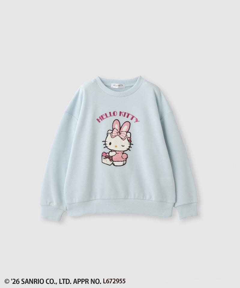 サンリオキャラクターズ ハローキティ サガラ刺しゅう裏毛トレーナー キッズ商品画像-1