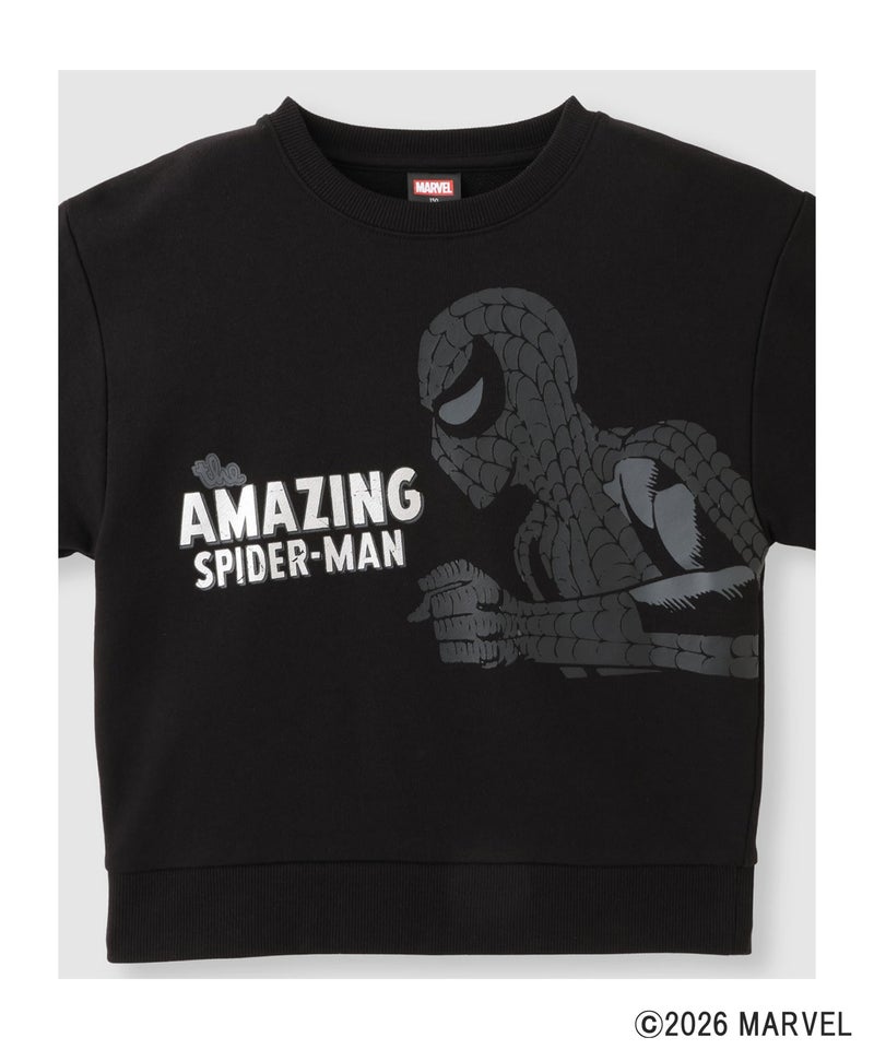 Disney 『スパイダーマン』/モノトーンプリント裏毛トレーナー キッズ商品画像-6