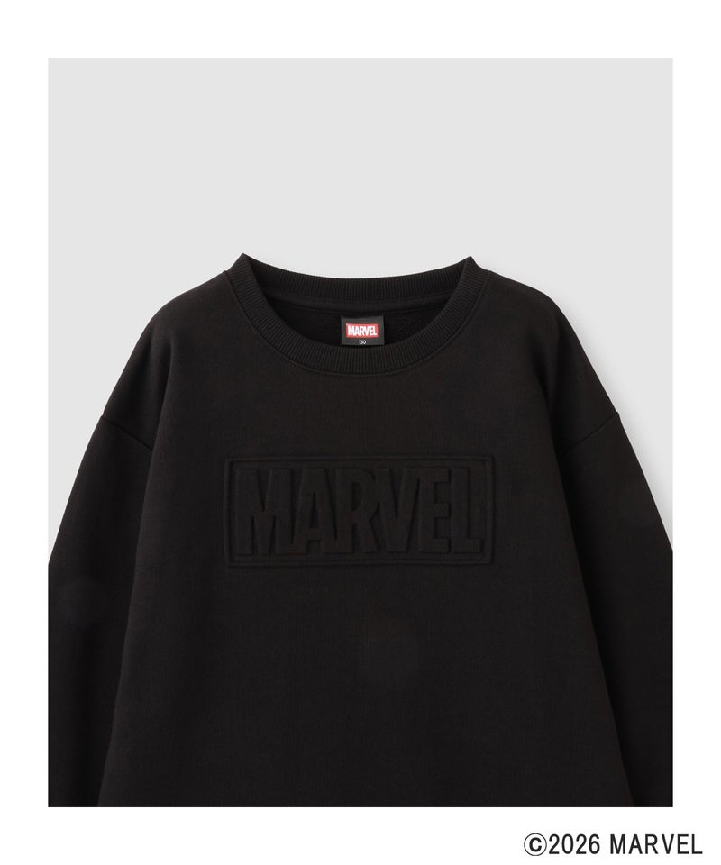 Disney MARVEL マーベル/モノトーンエンボス加工ロゴ裏毛トレーナー キッズ商品画像-3
