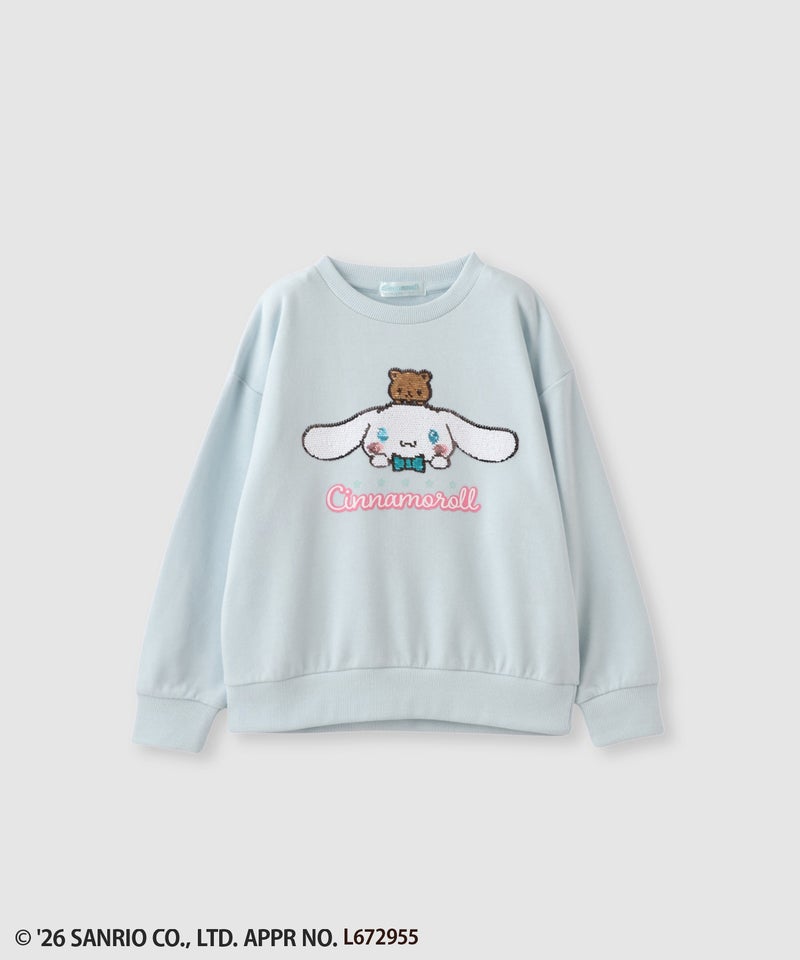 サンリオキャラクターズ シナモロール スパンコール裏毛トレーナー キッズ商品画像-1