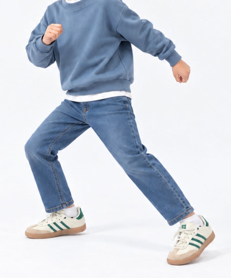 NAVY  のびるモン ストレッチデニムストレートパンツ キッズ商品画像-1