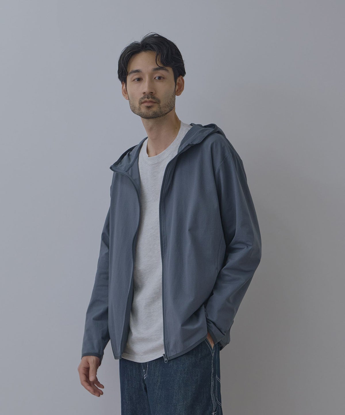 Real Standard テックジョーゼットZIPパーカー UVカット 吸水速乾 イージーケア メンズ