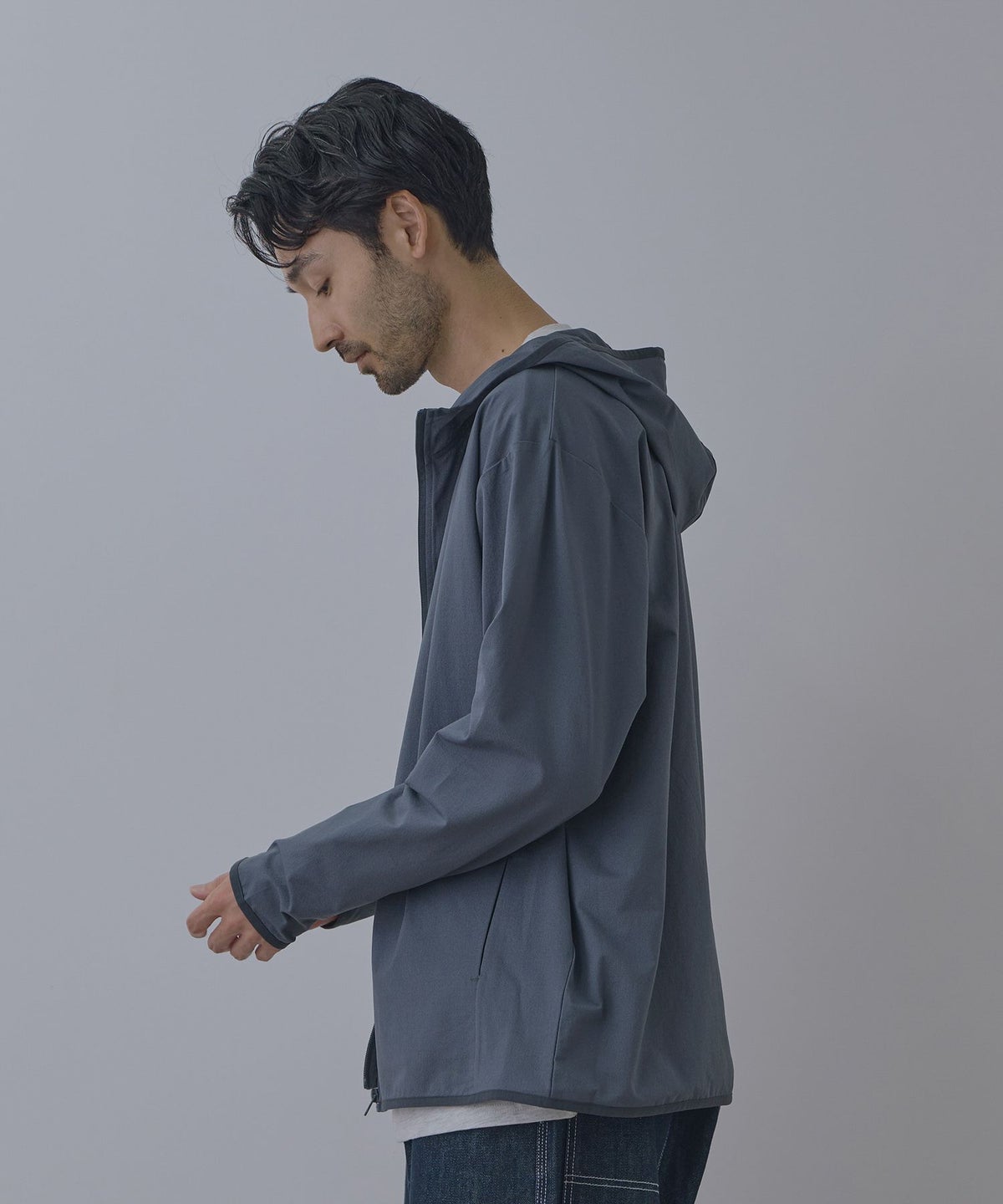Real Standard テックジョーゼットZIPパーカー UVカット 吸水速乾 イージーケア メンズ