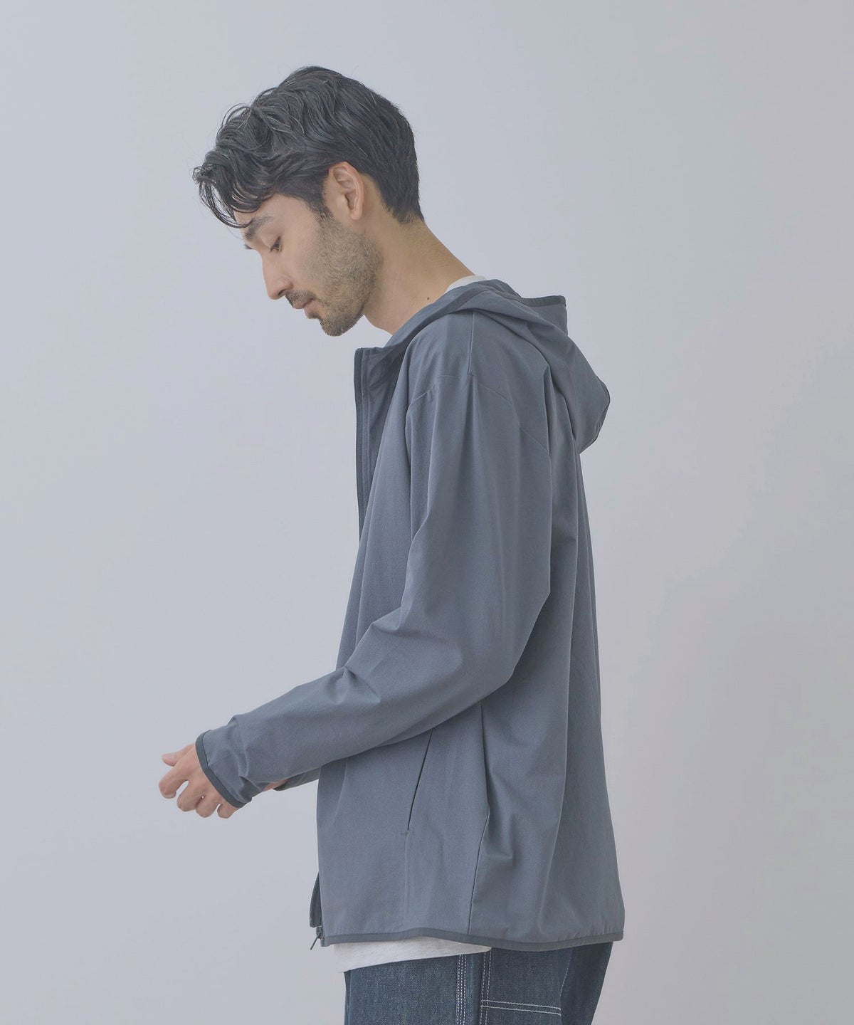 Real Standard テックジョーゼットZIPパーカー UVカット 吸水速乾 イージーケア メンズ