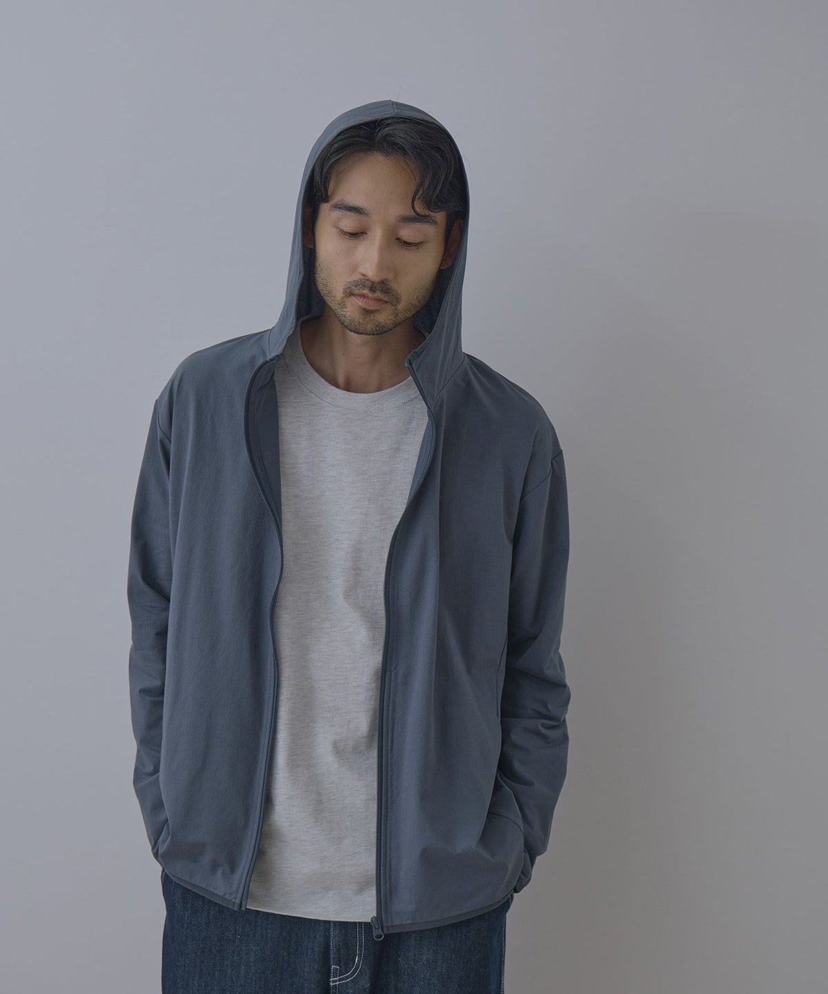 Real Standard テックジョーゼットZIPパーカー UVカット 吸水速乾 イージーケア メンズ