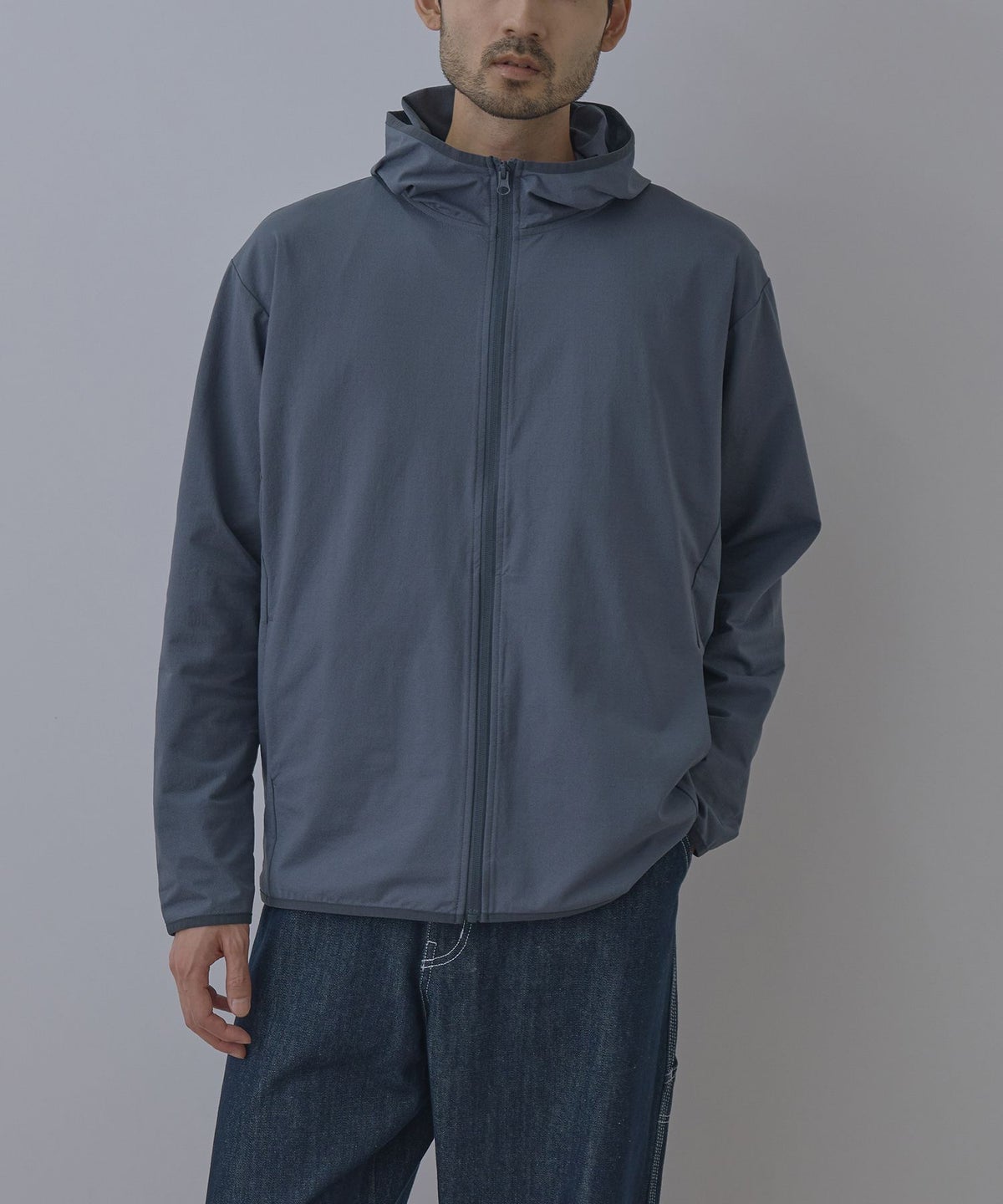 Real Standard テックジョーゼットZIPパーカー UVカット 吸水速乾 イージーケア メンズ