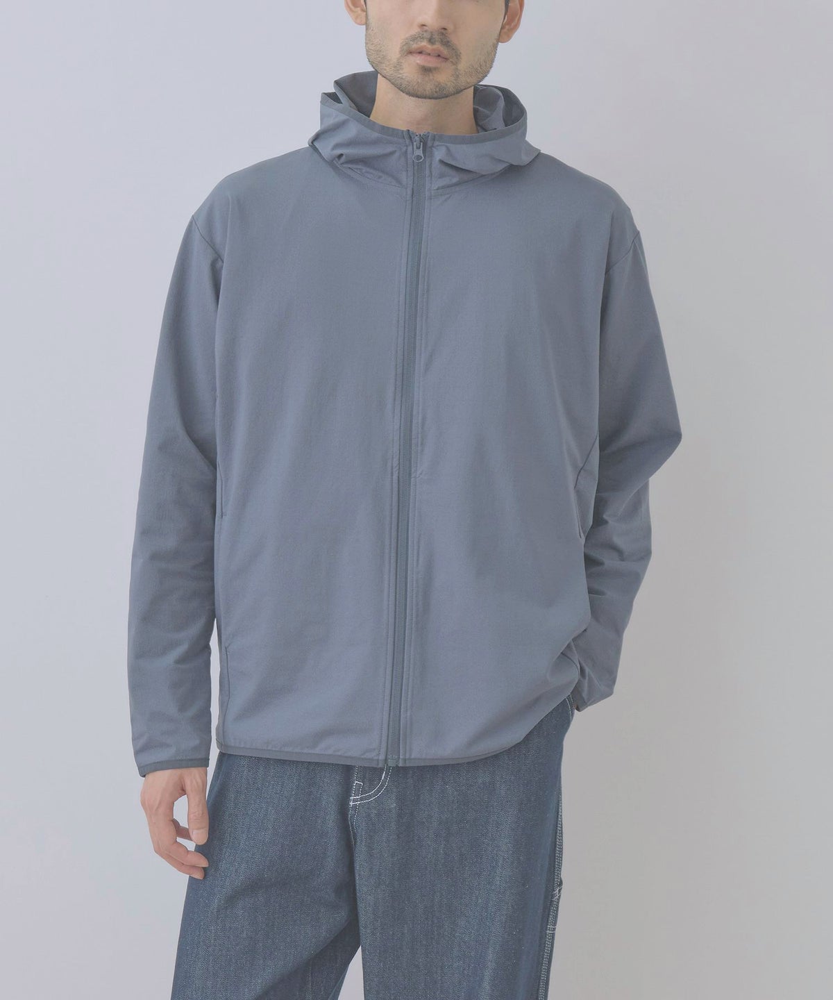 Real Standard テックジョーゼットZIPパーカー UVカット 吸水速乾 イージーケア メンズ