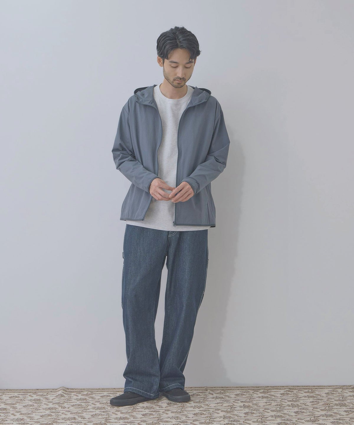 Real Standard テックジョーゼットZIPパーカー UVカット 吸水速乾 イージーケア メンズ