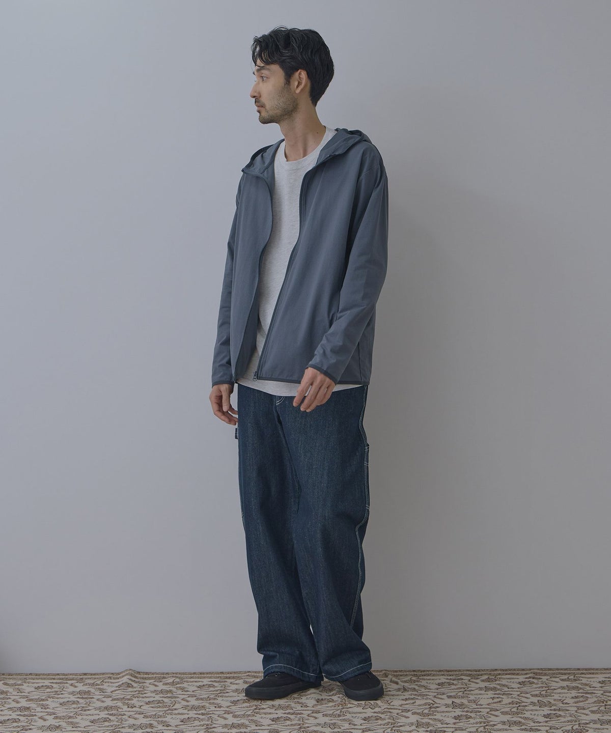 Real Standard テックジョーゼットZIPパーカー UVカット 吸水速乾 イージーケア メンズ