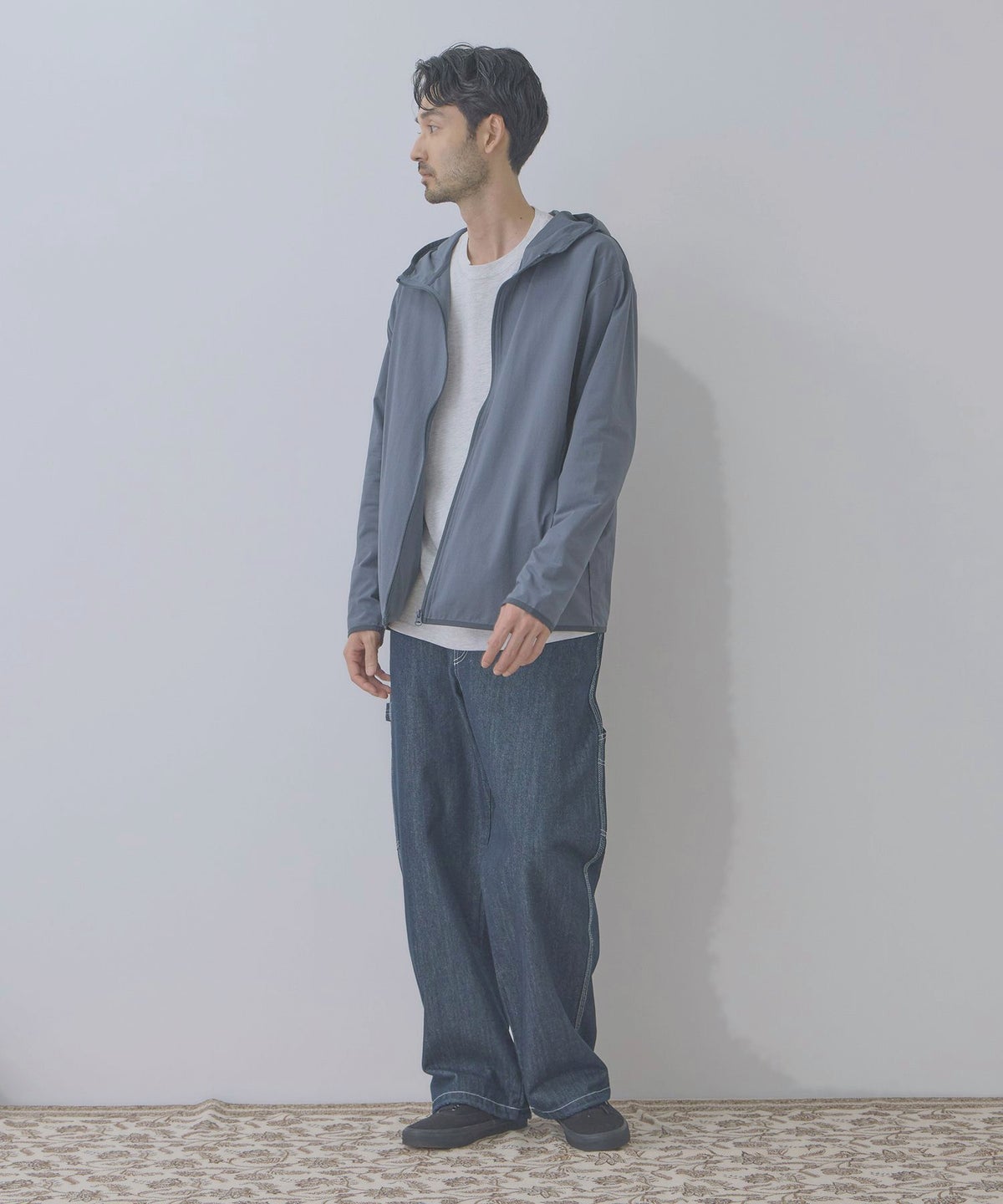 Real Standard テックジョーゼットZIPパーカー UVカット 吸水速乾 イージーケア メンズ