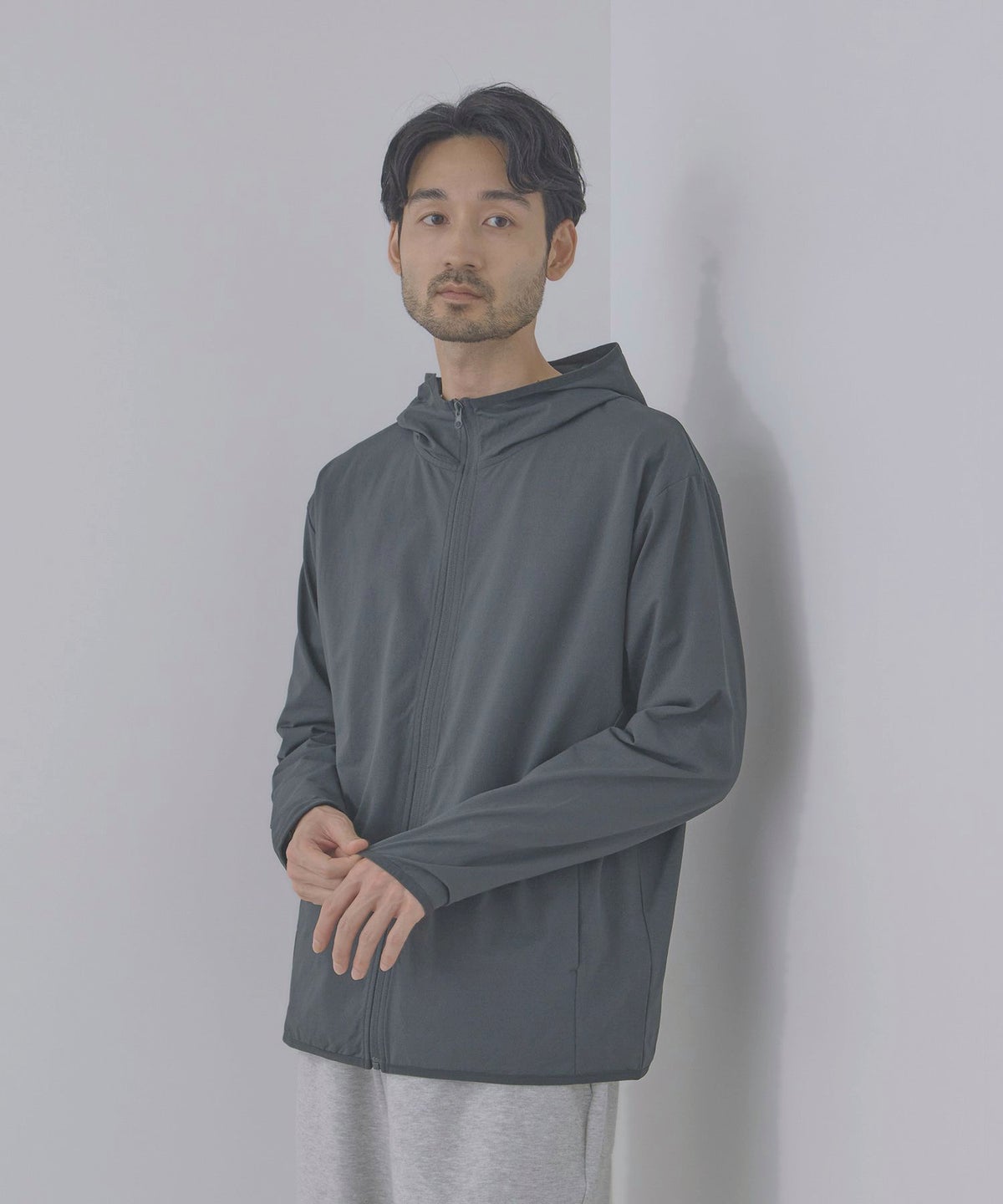 Real Standard テックジョーゼットZIPパーカー UVカット 吸水速乾 イージーケア メンズ