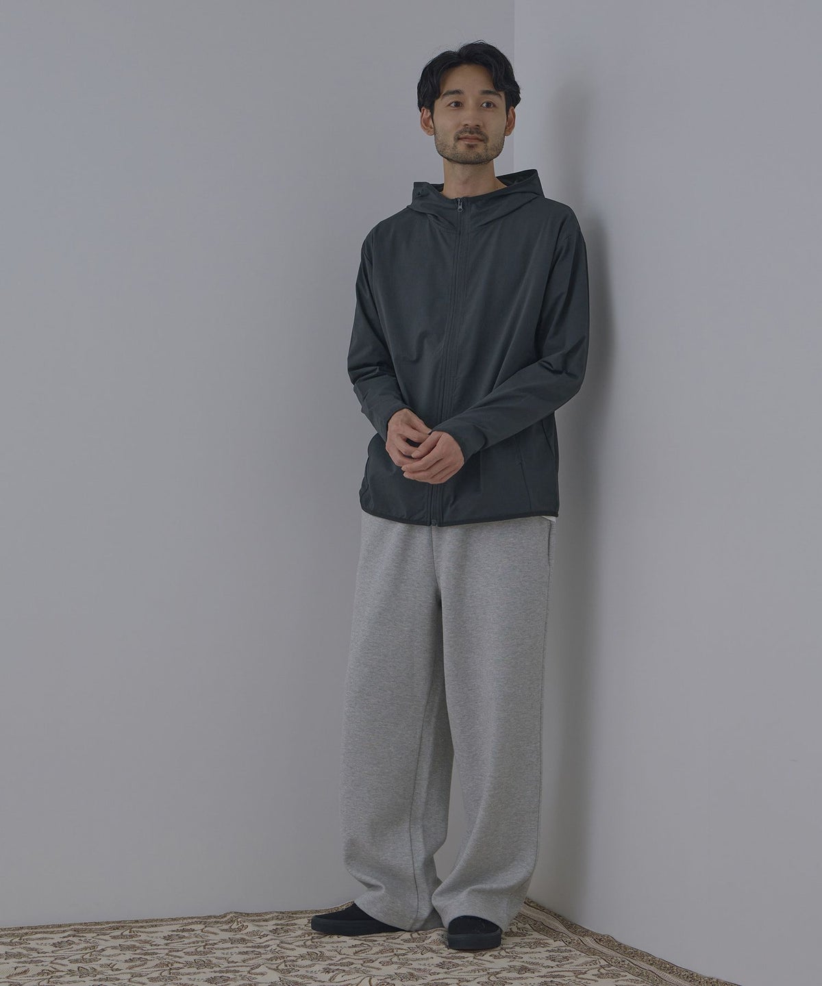 Real Standard テックジョーゼットZIPパーカー UVカット 吸水速乾 イージーケア メンズ