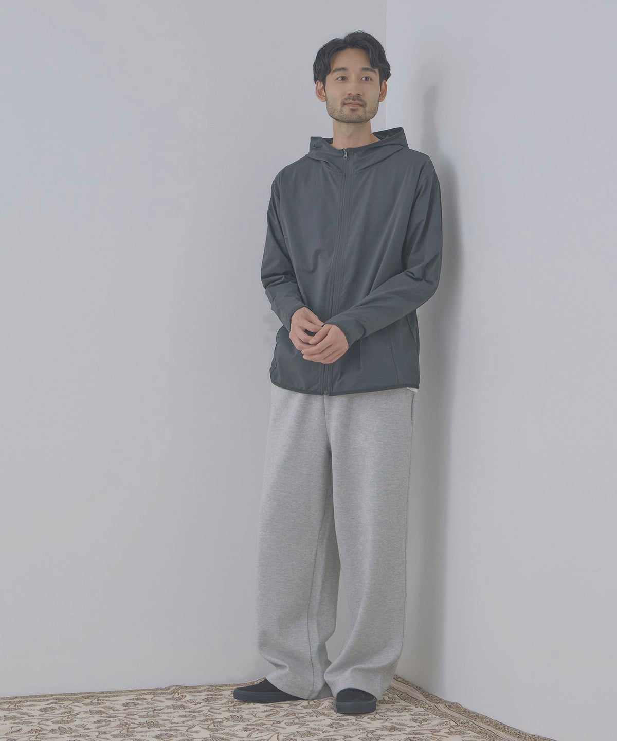 Real Standard テックジョーゼットZIPパーカー UVカット 吸水速乾 イージーケア メンズ