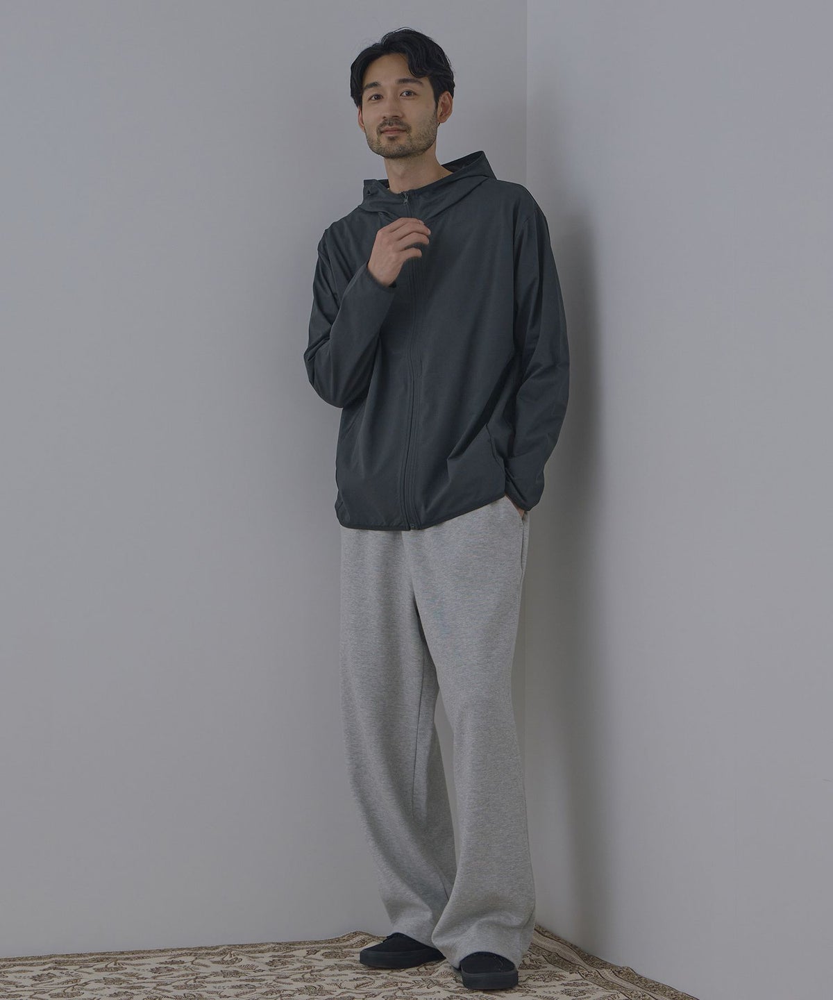 Real Standard テックジョーゼットZIPパーカー UVカット 吸水速乾 イージーケア メンズ