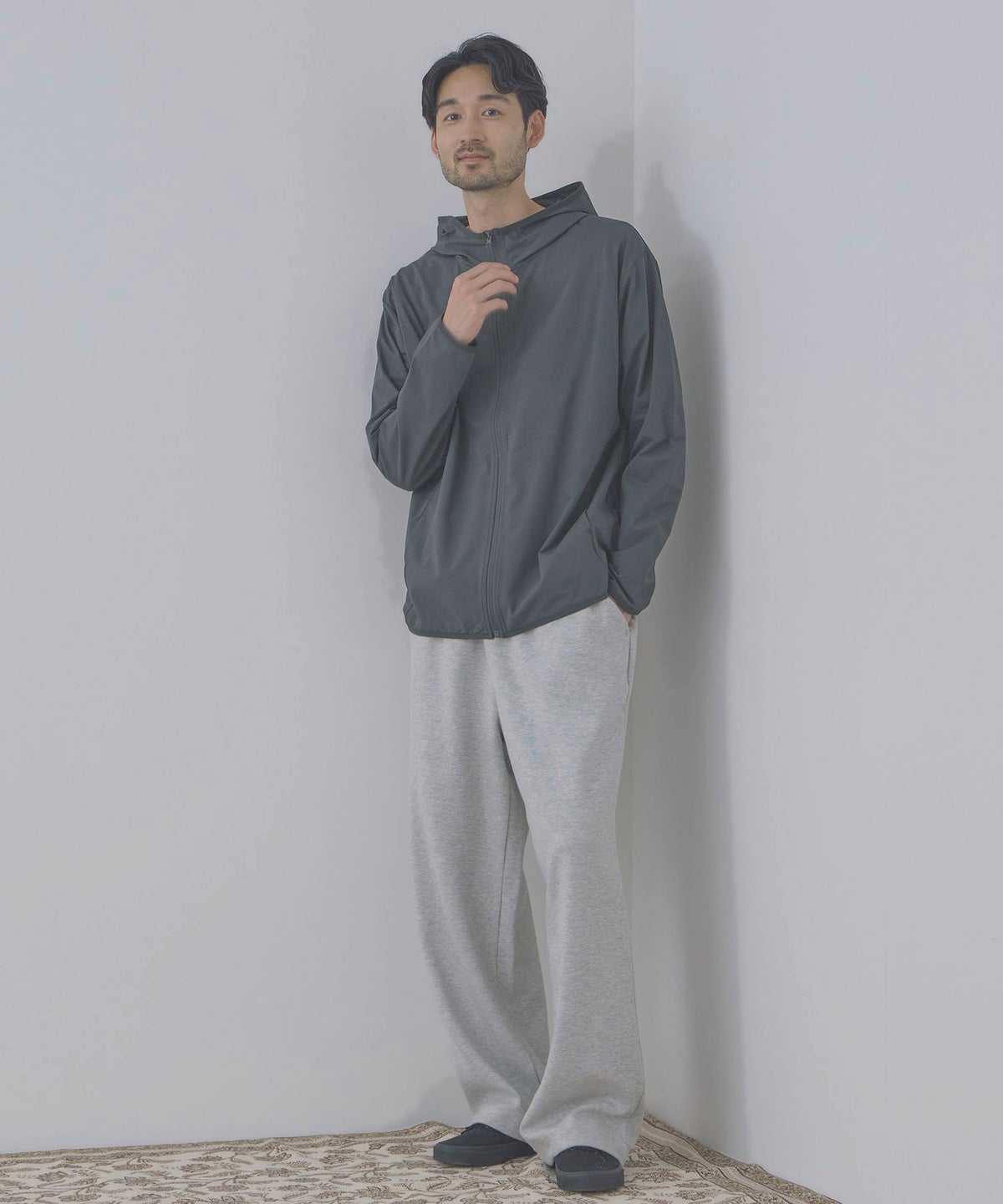 Real Standard テックジョーゼットZIPパーカー UVカット 吸水速乾 イージーケア メンズ