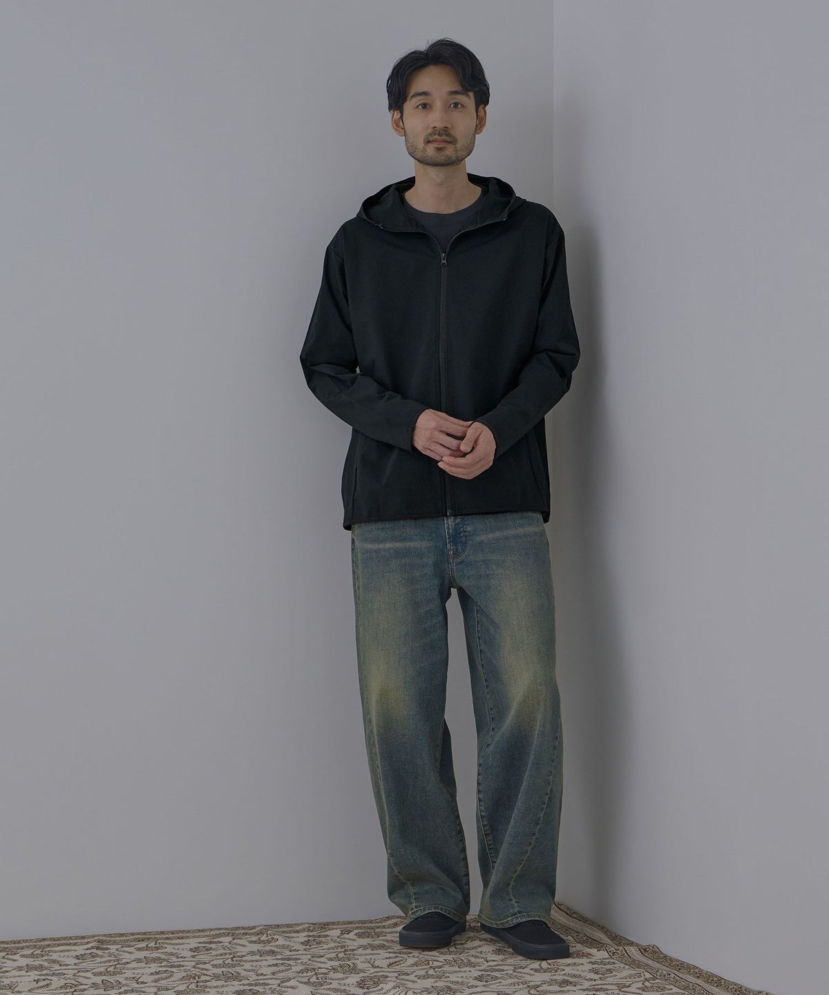 Real Standard テックジョーゼットZIPパーカー UVカット 吸水速乾 イージーケア メンズ