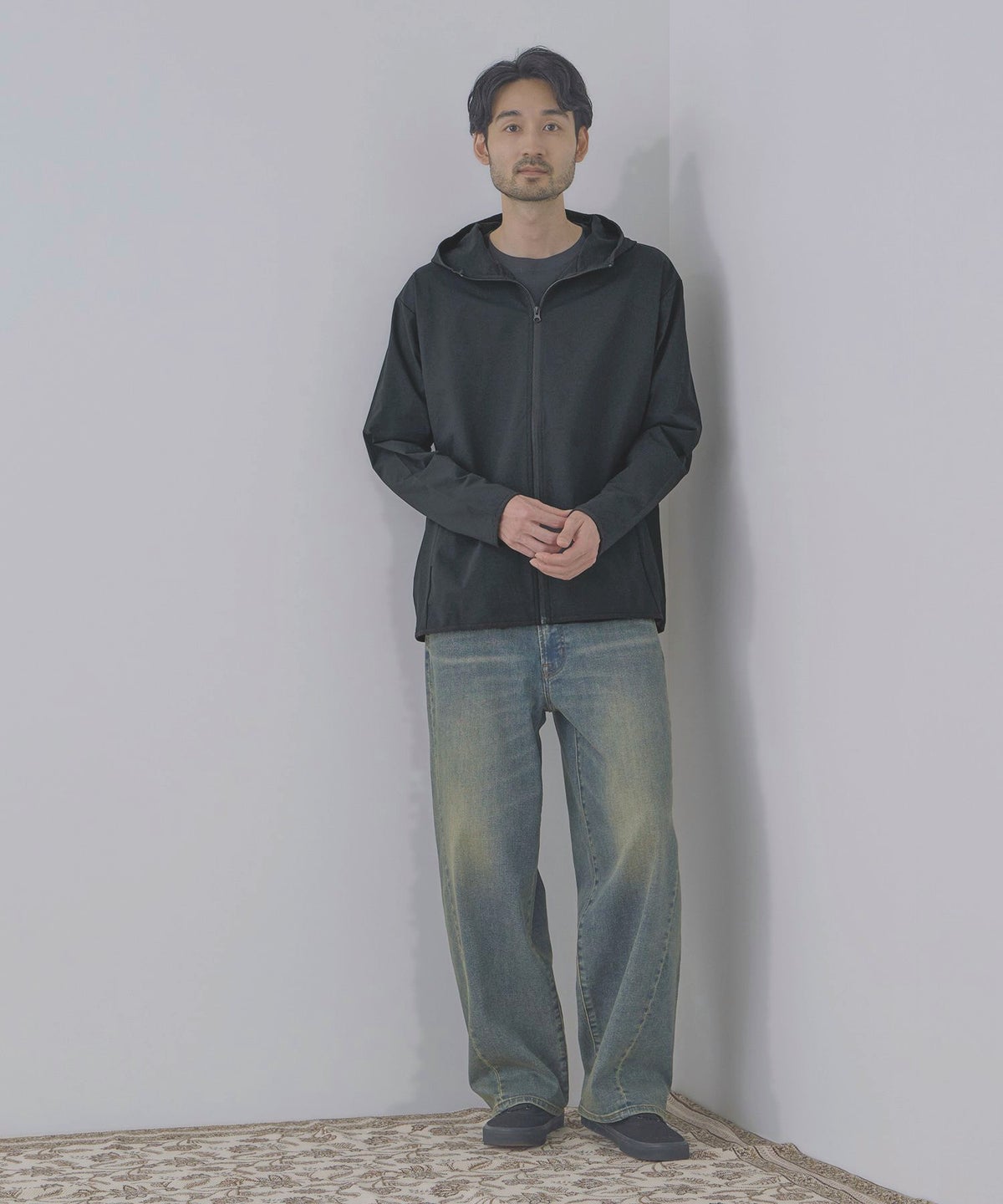 Real Standard テックジョーゼットZIPパーカー UVカット 吸水速乾 イージーケア メンズ